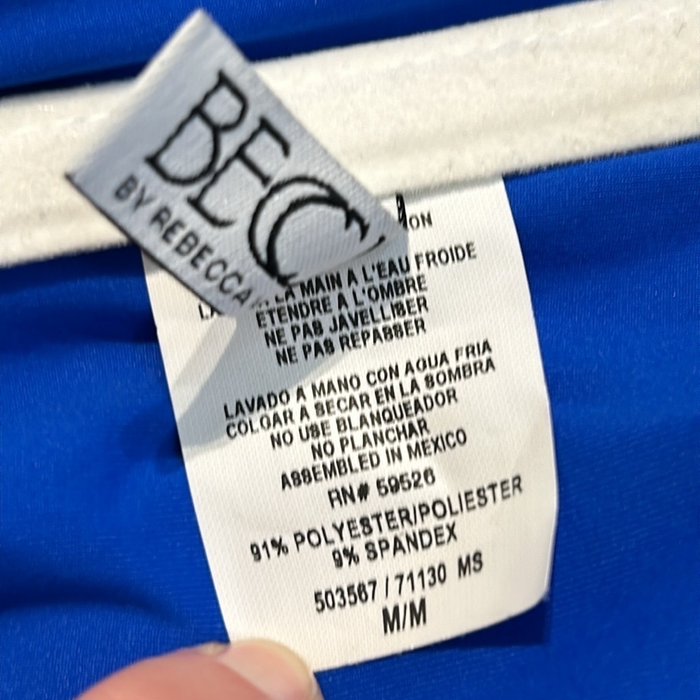 NWT Becca Medium Aura Halter Tankini Top Blue Tribal Swimwear Bathing Suit Swim - Picture 11 of 12